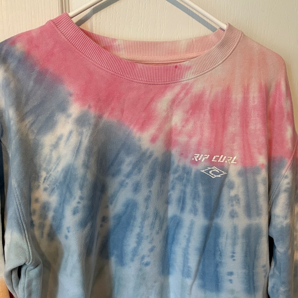 Rip Curl Pink and Blue Tie-Dye Sweatshirt